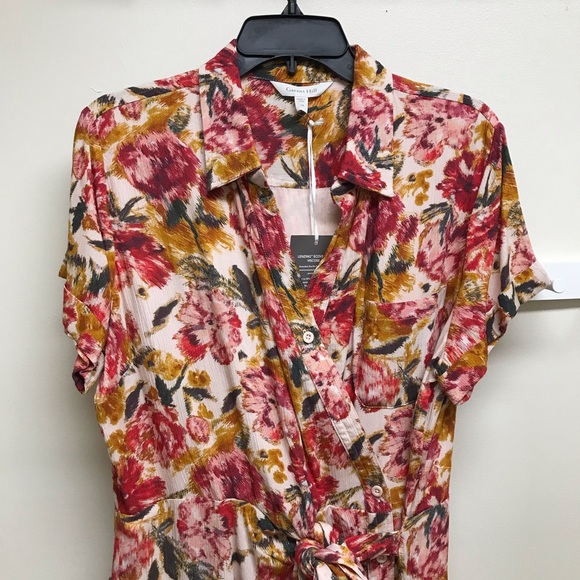 Garnet Hill Floral Wrap Dress 16 - Picture 5 of 11